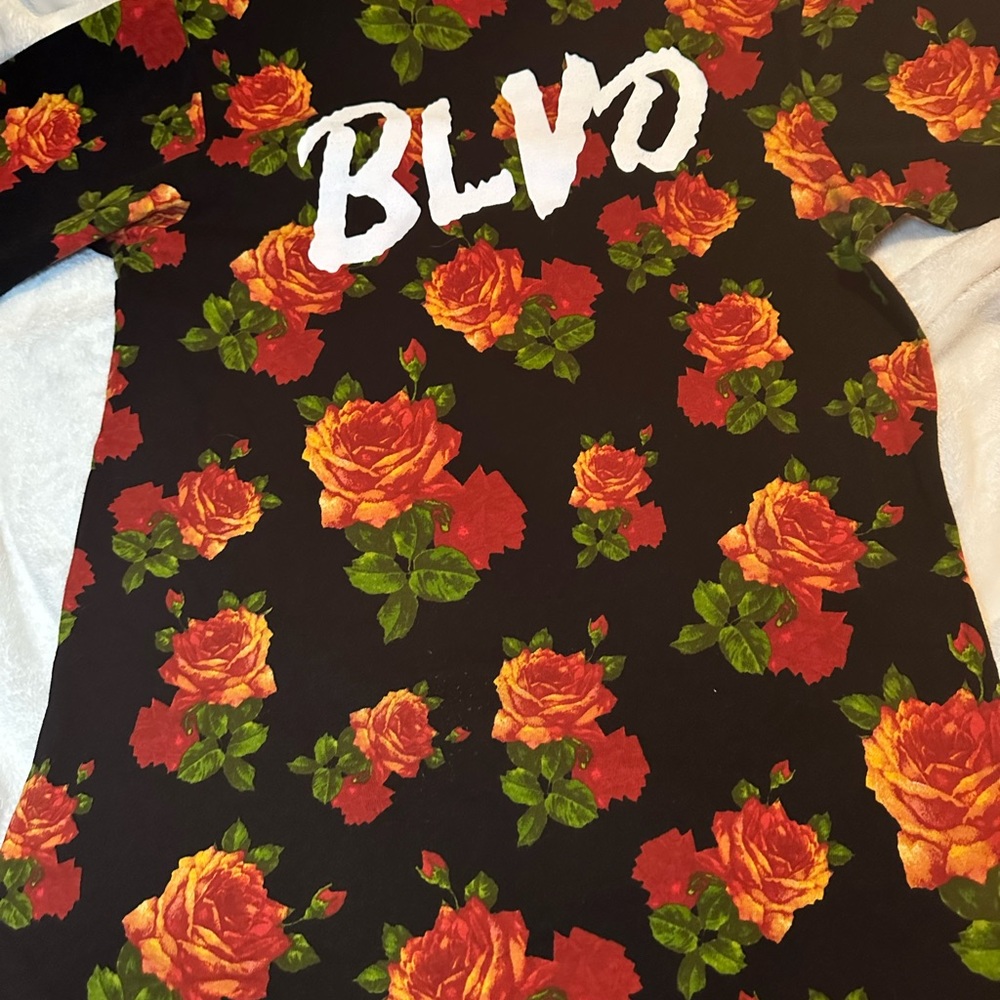 ♥️ Blvd Men’s Black/Red Palm Trees Graphics T-Shirt - Picture 5 of 8
